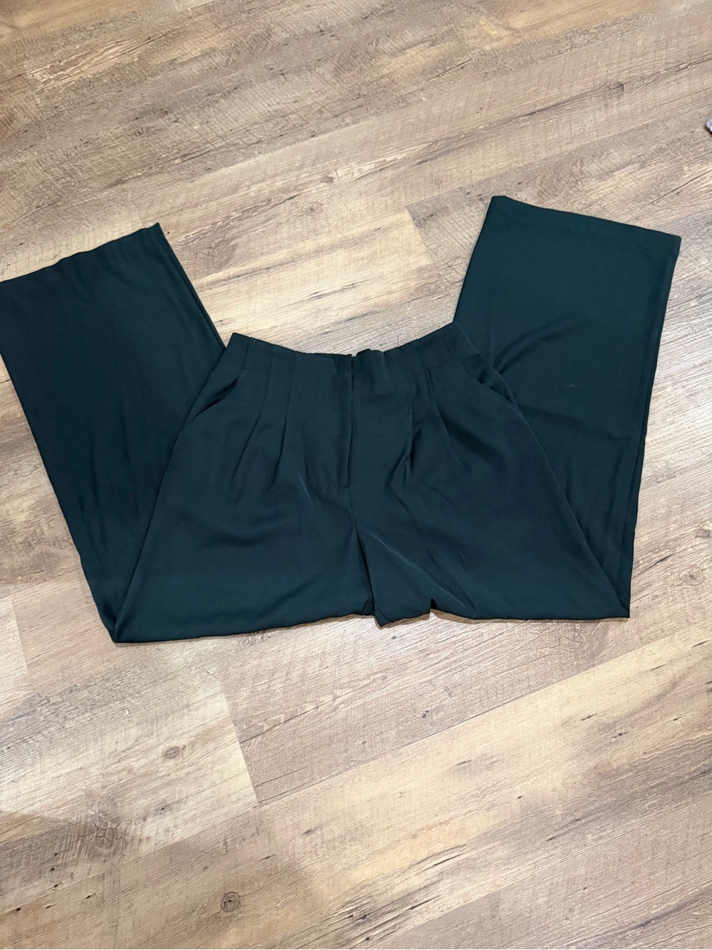 Skies Are Blue Black Wide-Leg Trousers